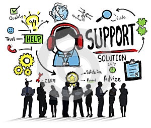 Support Solution Advice Help Care Satisfaction Quality Concept