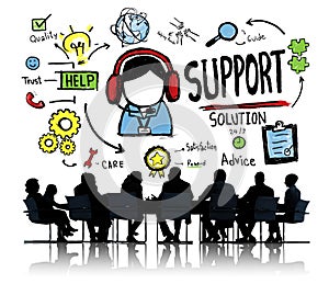 Support Solution Advice Help Care Satisfaction Quality Concept