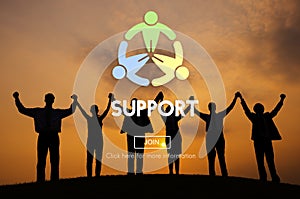 Support Team Collaboration Assistance Help Motivation Concept