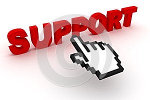 Support text with computer cursor