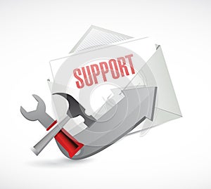 Support tools envelope email illustration design