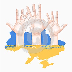 Support for Ukraine War Victims Vector Illustrations.