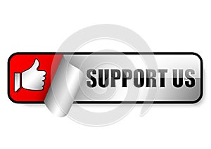 support us glossy web button