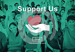 Support us Welfare Volunteer Donations Concept