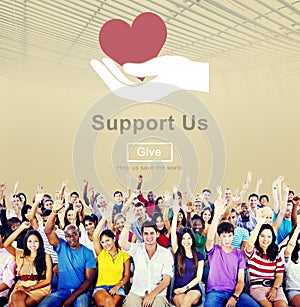 Support us Welfare Volunteer Donations Concept