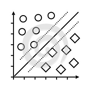 support vector machine svm line icon vector illustration
