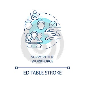 Support workforce turquoise concept icon