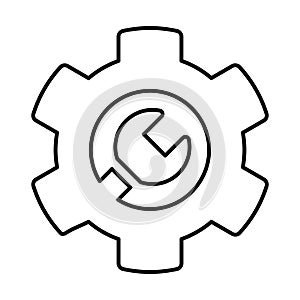 Support Wrench Cog Icon In Line Style