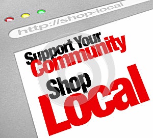 Support Your Community Shop Local Website Store Screen