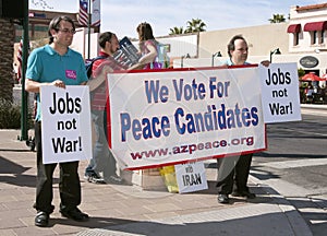 Supporters and demonstrators at GOP Debate