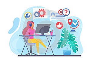 Supporting and help call center team operator service