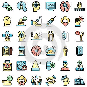 Supporting mental health icons set vector flat