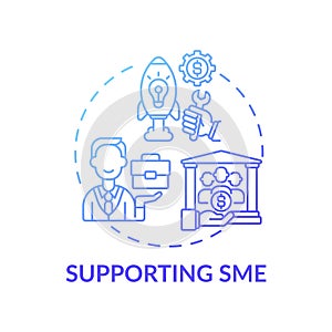 Supporting SME concept icon