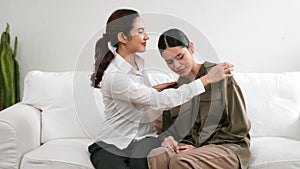 Supportive and comforting hands for empathy in vivancy therapy office