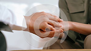 Supportive and comforting hands for empathy in vivancy therapy office