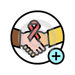 supportive dermato-oncology program color icon vector illustration