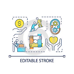 Supportive work environment concept icon