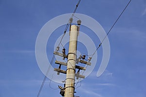 Supports power lines