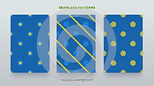 Set of geometric abstract seamless patterns. Collection of modern backgrounds. Vector illustration design elements.