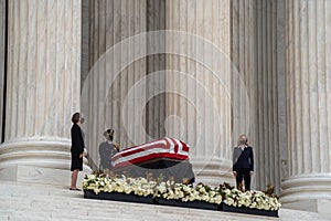 Supreme Court Building with Justice Ginsburg's casket.