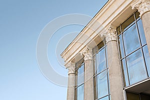 Supreme court building with pillars.