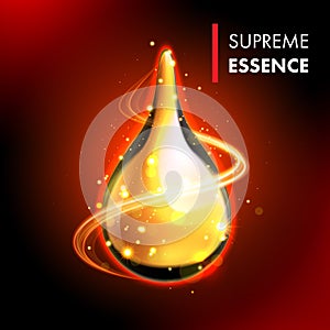 Supreme essence gold premium shining oil drop photo