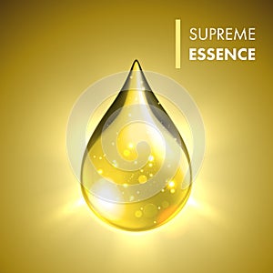 Supreme essence gold premium shining oil drop photo