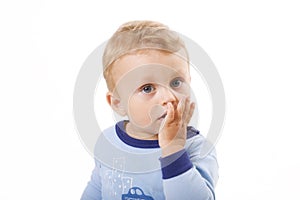 Suprise child isolated on white