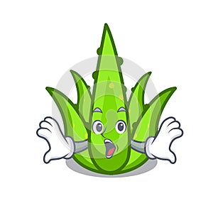 Suprised aloevera mascot cartoon style