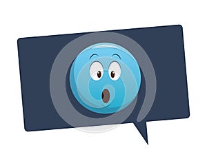 Suprised emoticon inside bubble