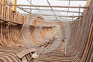 Sur Dhow Shipyards. Building One of Their Largest Dhows. Ras al-Jinz in Oman, March 2023.