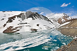 Suraj Taal Lake at Baralacha La, Lahaul-Spiti, Himachal Pradesh. India photo