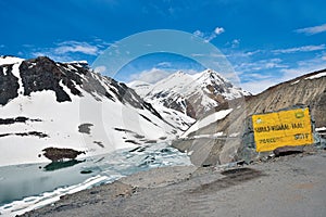 Suraj Taal Lake at BaralachaLa, Lahaul-Spiti, Himachal Pradesh India