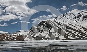 Suraj Tal Lake near Baralacha Pass in Himachal Pradesh India