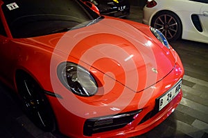 Red Porsche 911 carrera GTS front end