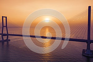 Suramadu bridge at sunset time