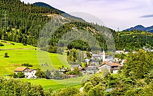 Surava village in Albula Valley in Switzerland photo