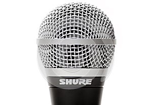 Sure SM58 Vocal microphone close up isolated