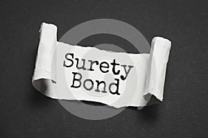 Surety Bond. Torn paper paper background. Abstract background. Stock image