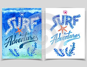 Surf Adventures watercolor cards