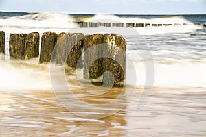 Surf of the Baltic sea long time exposure