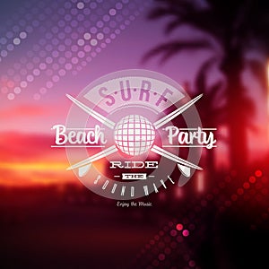 Surf beach party type sign