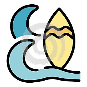 Surf board icon vector flat