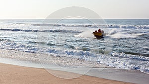 Surf Boat Beach Landing Ocean Waves