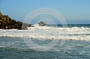 Surf Breaking Asilomar State Marine Reserve California