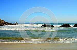 Surf Breaking Asilomar State Marine Reserve California