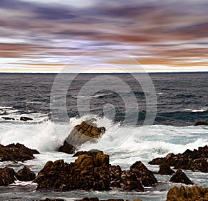 Surf Breaking Asilomar State Marine Reserve California