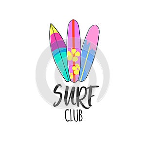 Surf club logo. Surfing print