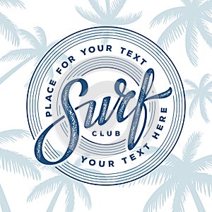 Surf club stamp white