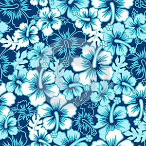 Surf floral hibiscus seamless pattern photo